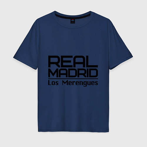 Мужская футболка оверсайз Real Madrid: Los Merengues / Тёмно-синий – фото 1