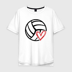 Футболка оверсайз мужская Love Volleyball, цвет: белый