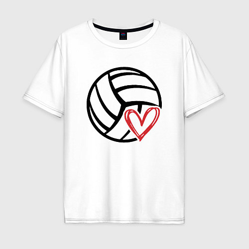 Мужская футболка оверсайз Love Volleyball / Белый – фото 1