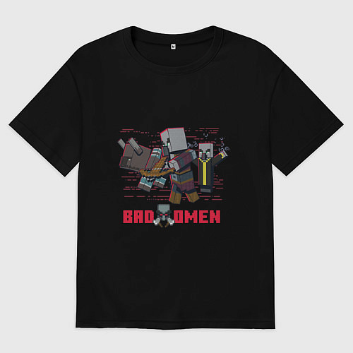 Мужская футболка оверсайз Плохое предзнаменование / Черный – фото 1