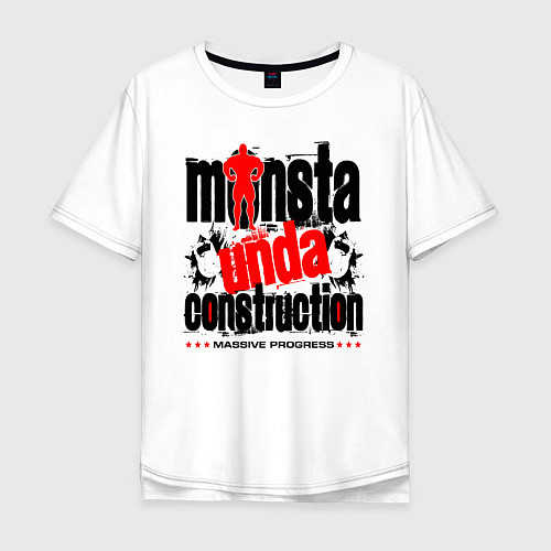 Мужская футболка оверсайз MONSTA CONSTRUCTION / Белый – фото 1