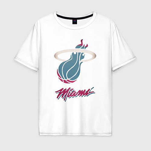 Мужская футболка оверсайз Miami Heat / Белый – фото 1