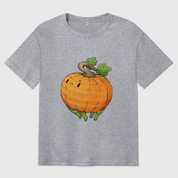 Футболка оверсайз мужская Недовольная тыква, цвет: меланж