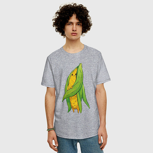Мужская футболка оверсайз Милая кукурузка / Меланж – фото 3