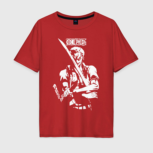 Мужская футболка оверсайз Зоро One Piece Большой куш / Красный – фото 1