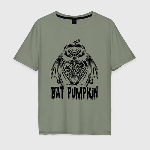 Мужская футболка оверсайз Bat pumpkin / Авокадо – фото 1