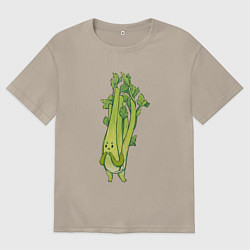 Футболка оверсайз мужская Сельдерей, цвет: миндальный