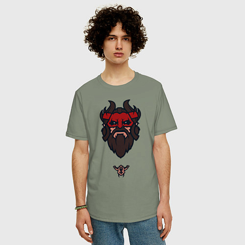 Мужская футболка оверсайз Beastmaster из Доты 2 Rexxar / Авокадо – фото 3