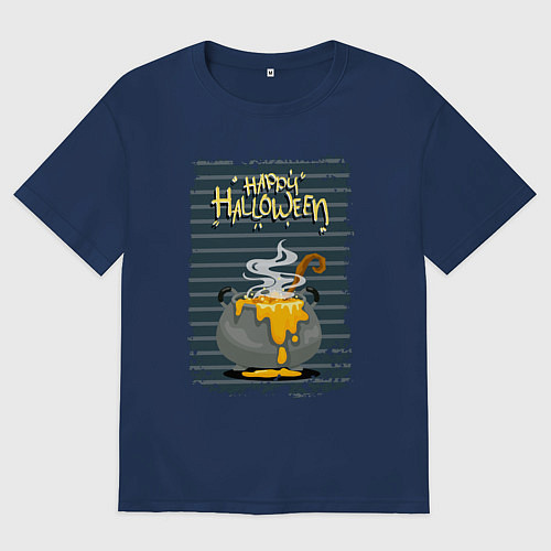 Мужская футболка оверсайз Адское варево / Тёмно-синий – фото 1