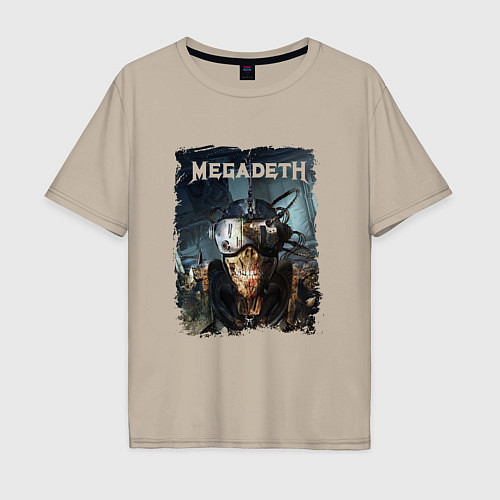 Мужская футболка оверсайз Megadeth Poster Z / Миндальный – фото 1