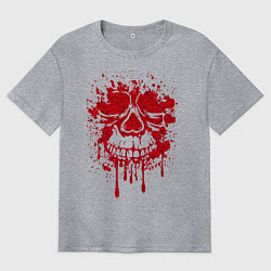 Футболка оверсайз мужская Череп клякса, цвет: меланж