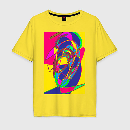 Мужская футболка оверсайз Яркая абстракция / Желтый – фото 1