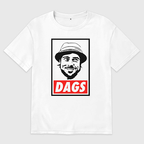 Мужская футболка оверсайз Snatch: Dags / Белый – фото 1