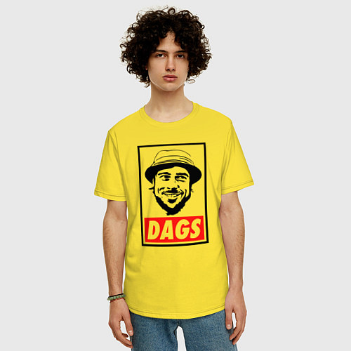 Мужская футболка оверсайз Snatch: Dags / Желтый – фото 3
