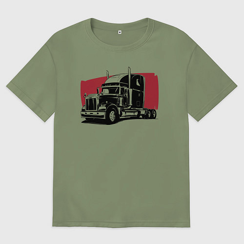 Мужская футболка оверсайз Truck red / Авокадо – фото 1