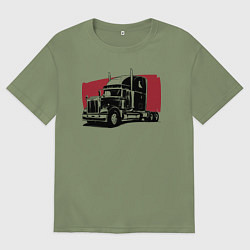 Мужская футболка оверсайз Truck red