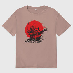 Футболка оверсайз мужская Самурай, цвет: пыльно-розовый