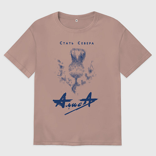 Мужская футболка оверсайз Стать Севера - АлисА / Пыльно-розовый – фото 1