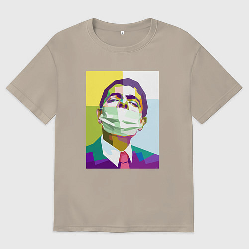 Мужская футболка оверсайз Мистер Бин / Миндальный – фото 1