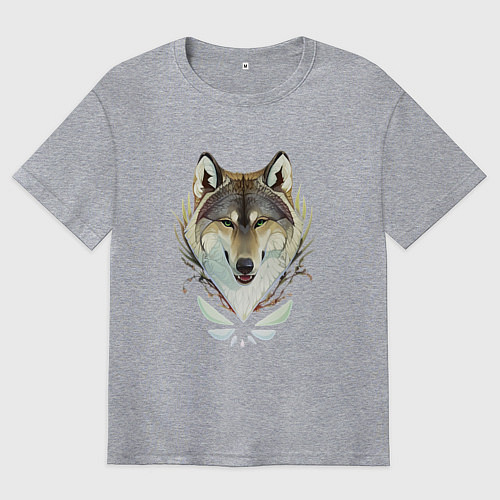 Мужская футболка оверсайз Зимний хранитель / Меланж – фото 1