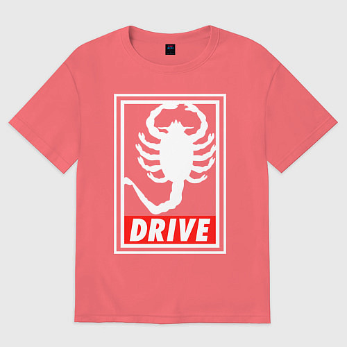 Мужская футболка оверсайз Драйв / Коралловый – фото 1