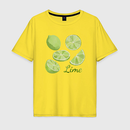 Мужская футболка оверсайз Lime / Желтый – фото 1