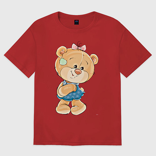 Мужская футболка оверсайз Милое солнышко / Красный – фото 1