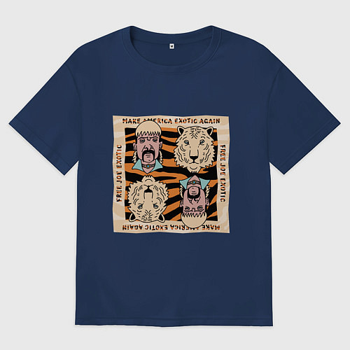 Мужская футболка оверсайз Free Joe Exotic / Тёмно-синий – фото 1