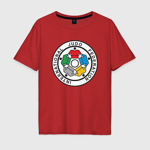Мужская футболка оверсайз Judo Federation / Красный – фото 1