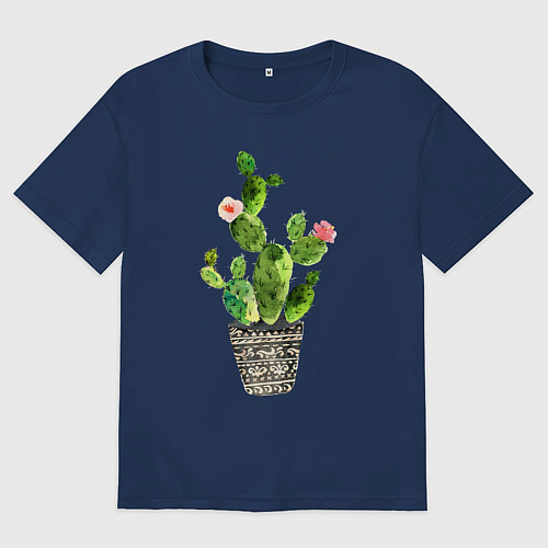 Мужская футболка оверсайз Я колючий только с наружи / Тёмно-синий – фото 1