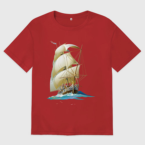 Мужская футболка оверсайз Вперед к мечте / Красный – фото 1