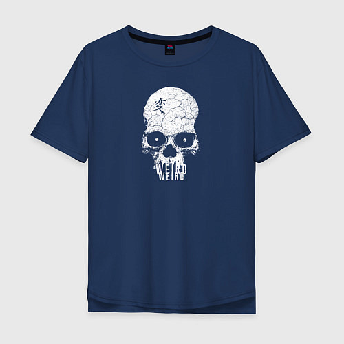 Мужская футболка оверсайз Weird / Тёмно-синий – фото 1