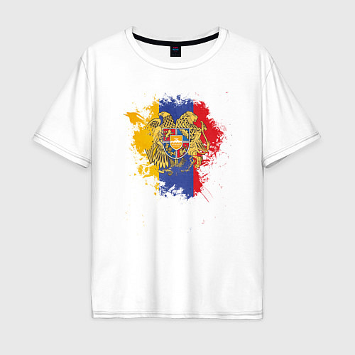 Мужская футболка оверсайз Colors of Armenia / Белый – фото 1