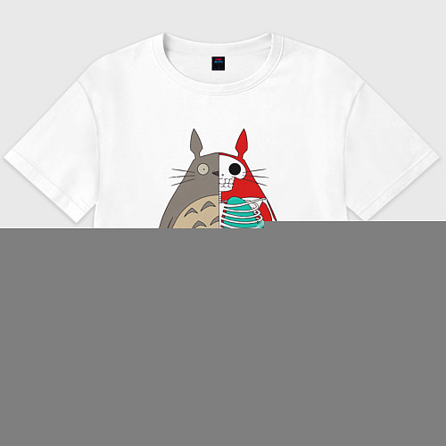 Мужская футболка оверсайз Totoro Inside / Белый – фото 1