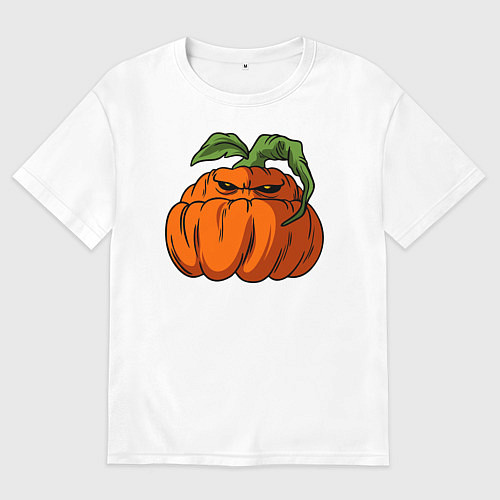 Мужская футболка оверсайз Сердитый тыквенсон / Белый – фото 1