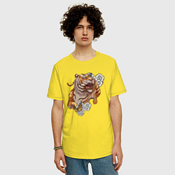 Футболка оверсайз мужская Год тигра, цвет: желтый — фото 2