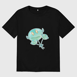 Футболка оверсайз мужская Смаймы-шарики, цвет: черный