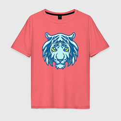 Футболка оверсайз мужская Night Tiger, цвет: коралловый