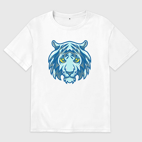 Мужская футболка оверсайз Night Tiger / Белый – фото 1