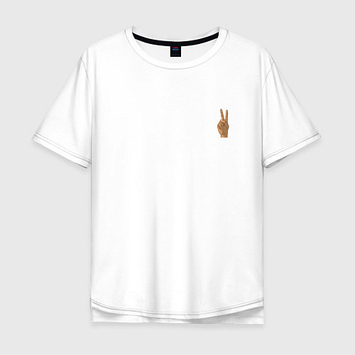 Мужская футболка оверсайз Peace Мир Z / Белый – фото 1