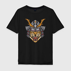 Футболка оверсайз мужская Tiger Samurai, цвет: черный