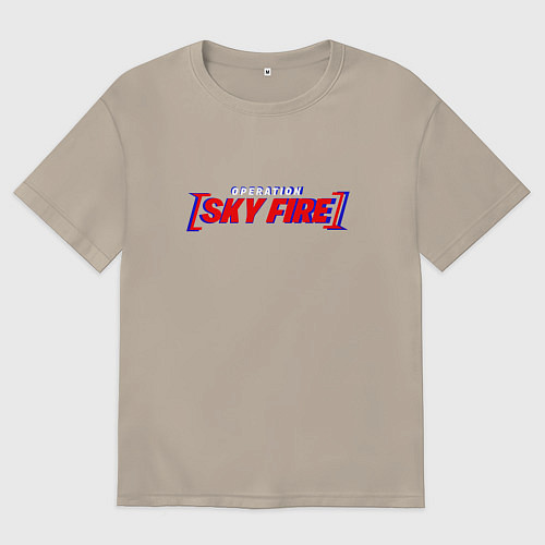 Мужская футболка оверсайз Sky Fire / Миндальный – фото 1