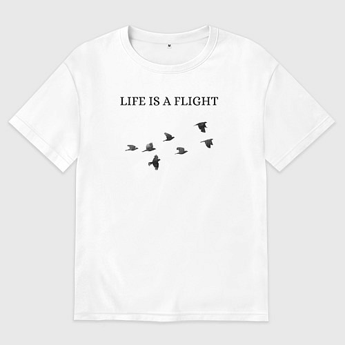 Мужская футболка оверсайз Полет / Белый – фото 1
