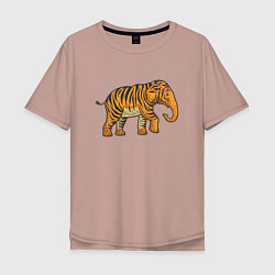 Мужская футболка оверсайз Тигровый слон