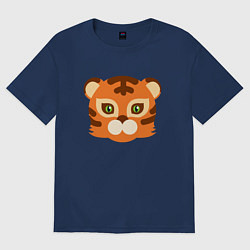 Футболка оверсайз мужская Cute Tiger, цвет: тёмно-синий