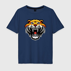 Футболка оверсайз мужская Power Tiger, цвет: тёмно-синий