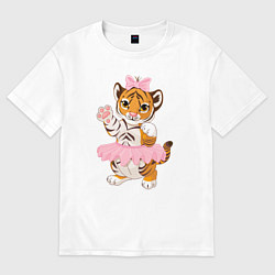 Футболка оверсайз мужская Tiger Girl, цвет: белый