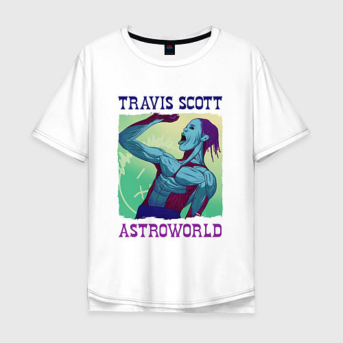 Мужская футболка оверсайз ASTROWORLD TRAVIS SCOTT Z / Белый – фото 1