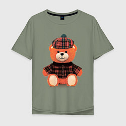 Мужская футболка оверсайз Медвежонок шотландец