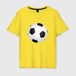 Футболка оверсайз мужская Футбольный мяч, цвет: желтый